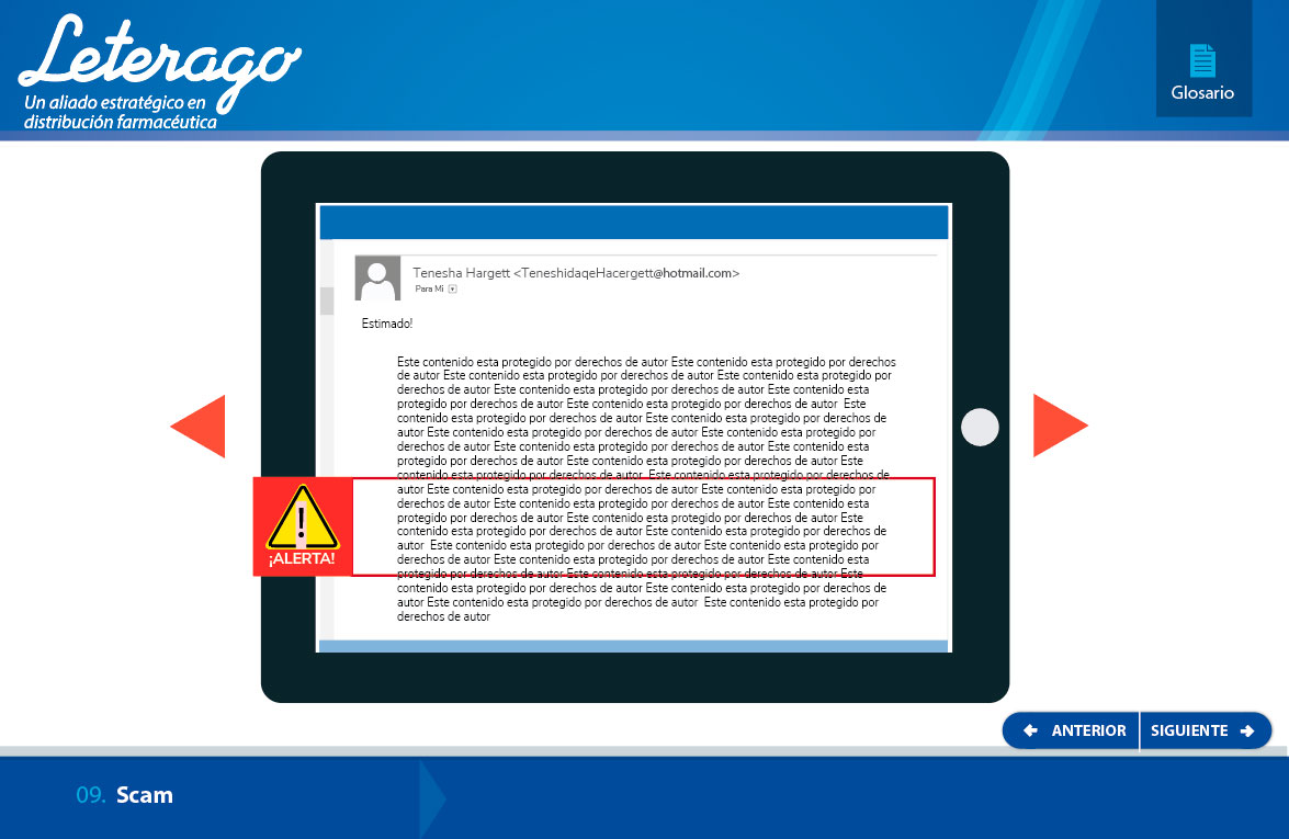 elearning leterago amenzas ciberneticas scam