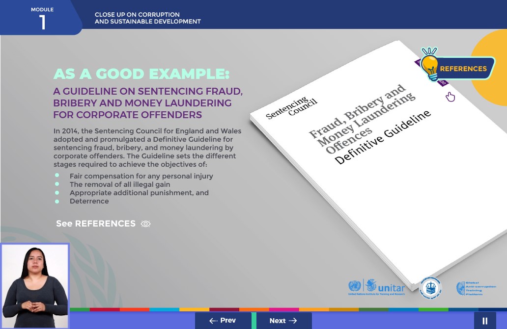 elearning unitar onu antocorrupcion y desarrollo sostenible lms ejemplo