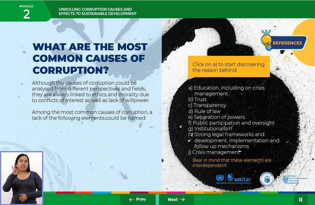 elearning unitar onu antocorrupcion y desarrollo sostenible lms internacional