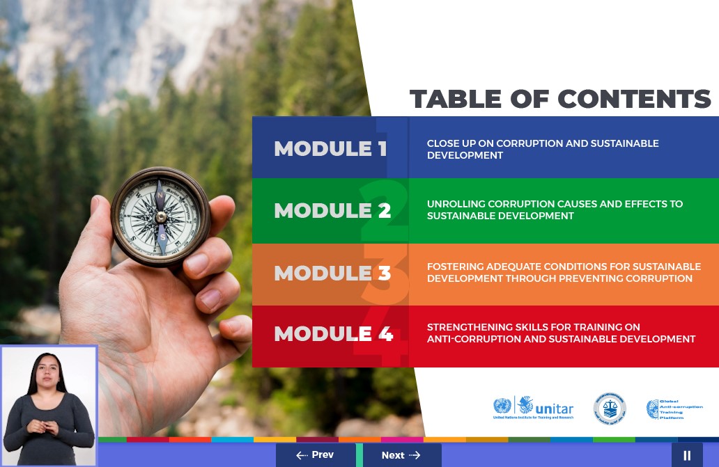 elearning unitar onu antocorrupcion y desarrollo sostenible lms moodle