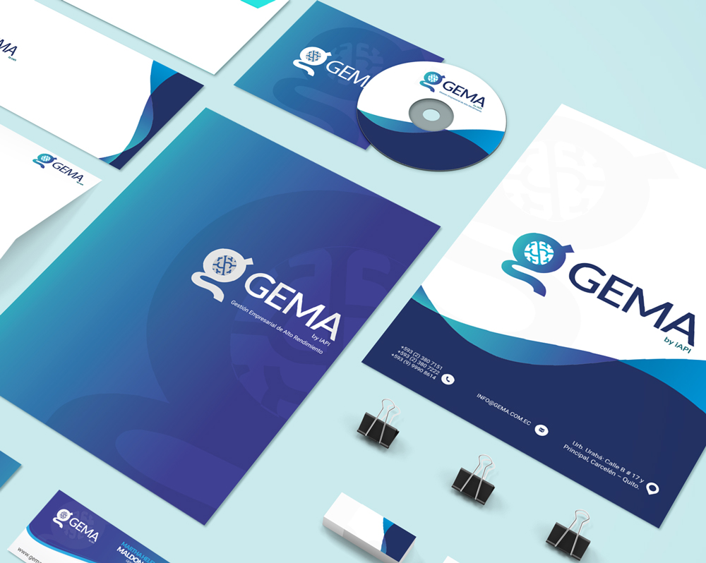 gema tarjetas papeleria corporativa branding tarjetas hojas